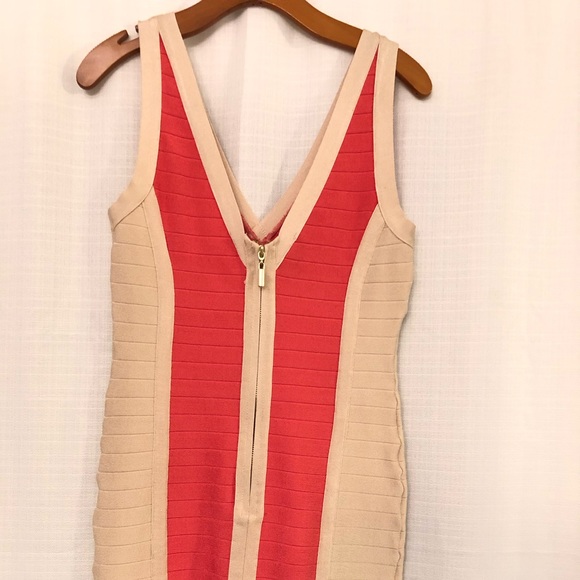 Coral/Nude BEBE Dress - Picture 2 of 5